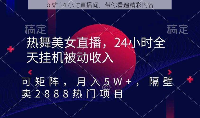 b 站 24 小时直播间，带你看遍精彩内容