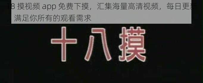 18 摸视频 app 免费下摸，汇集海量高清视频，每日更新，满足你所有的观看需求