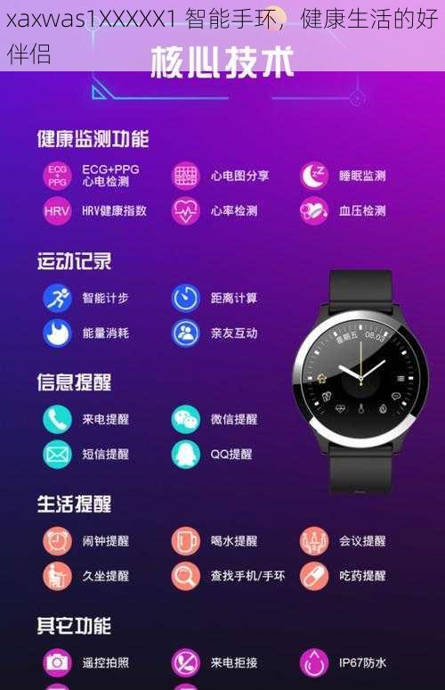 xaxwas1XXXXX1 智能手环，健康生活的好伴侣