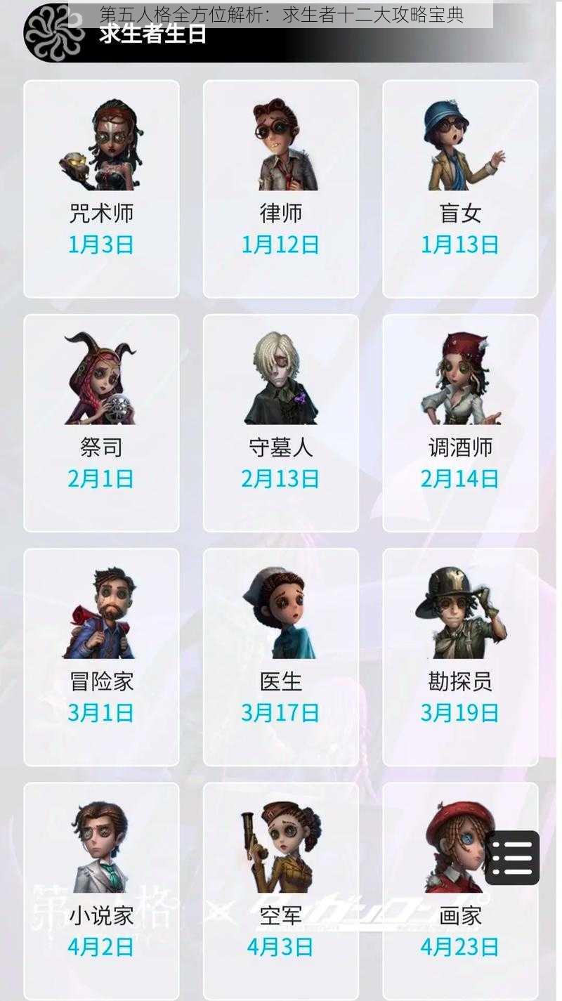 第五人格全方位解析：求生者十二大攻略宝典