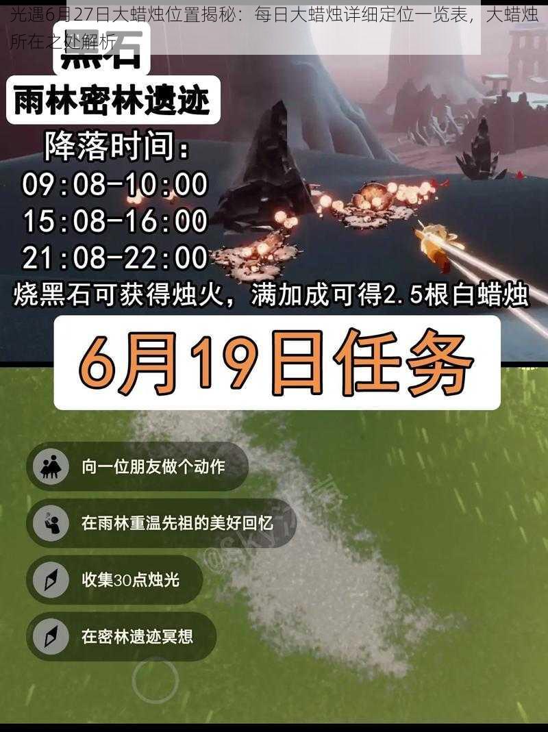 光遇6月27日大蜡烛位置揭秘：每日大蜡烛详细定位一览表，大蜡烛所在之处解析