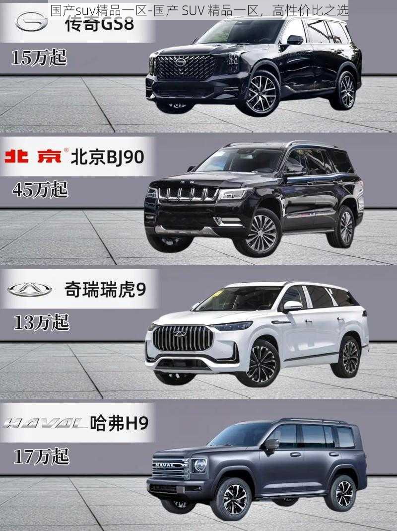 国产suv精品一区-国产 SUV 精品一区，高性价比之选