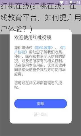 红桃在线(红桃在线：在线教育平台，如何提升用户体验？)