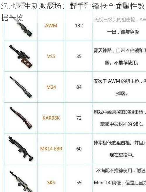 绝地求生刺激战场：野牛冲锋枪全面属性数据一览