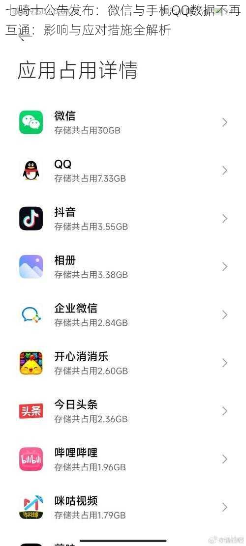 七骑士公告发布：微信与手机QQ数据不再互通：影响与应对措施全解析