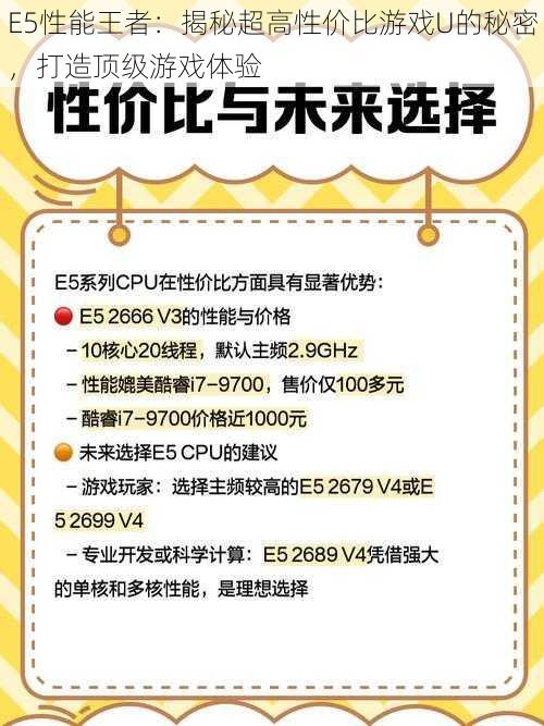 E5性能王者：揭秘超高性价比游戏U的秘密，打造顶级游戏体验