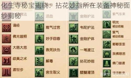 化生寺秘宝揭晓：拈花妙指所在装备神秘面纱揭秘